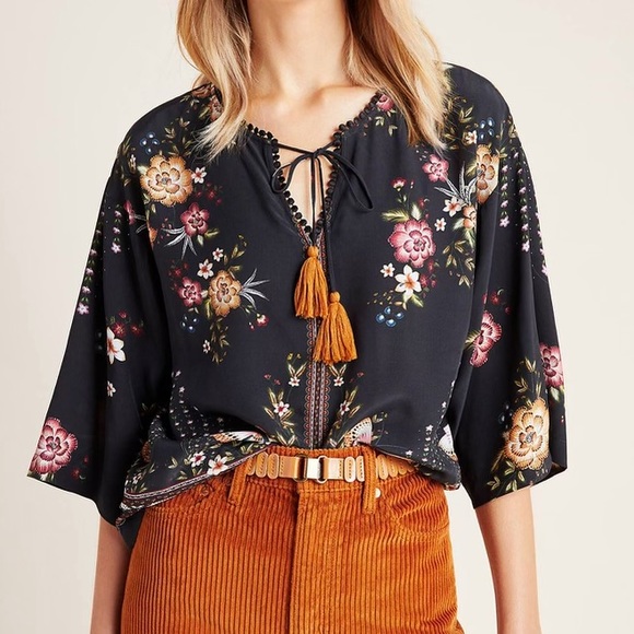 Anthropologie Tops - Farm Rio for Anthropologie Titania Peasant Blouse